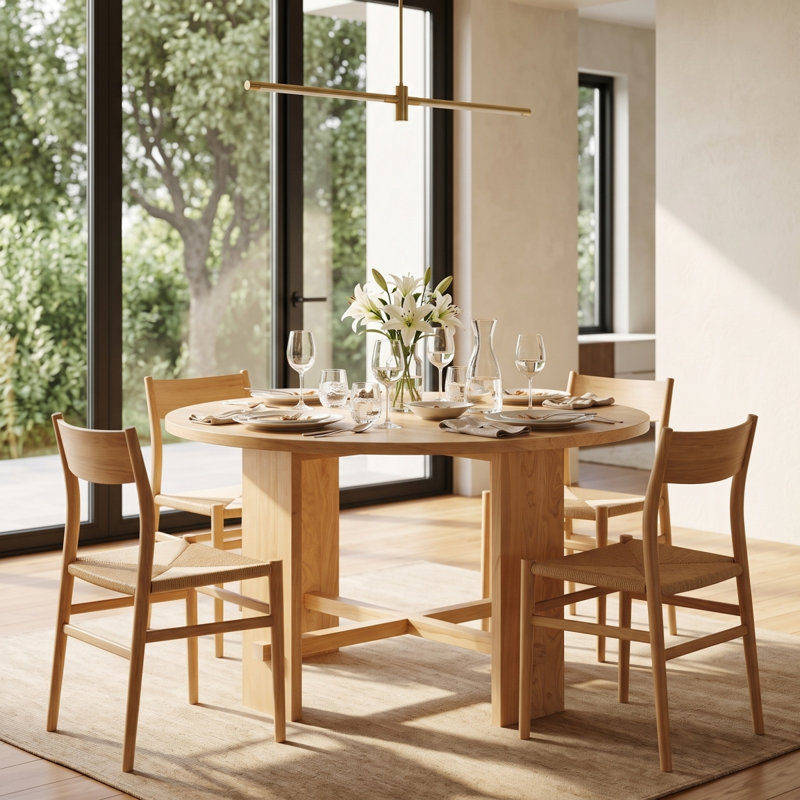 Indoor Solid Wood Dining Table, Natural