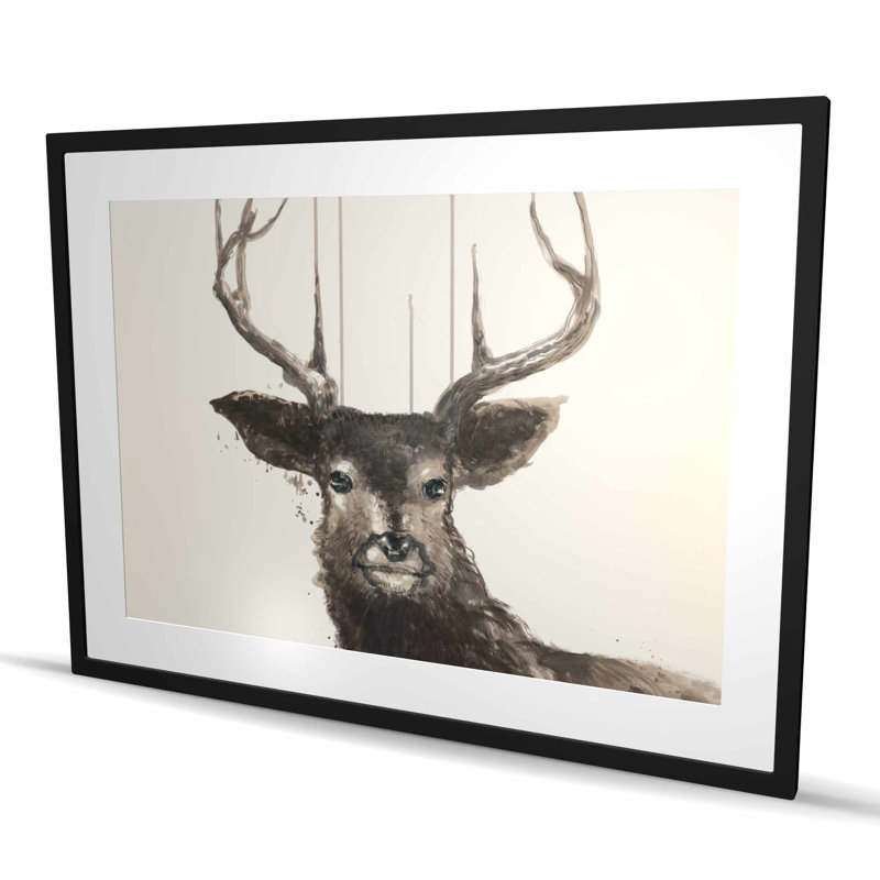 Abstrait cerf, H 36 po x l 48 po, Noir