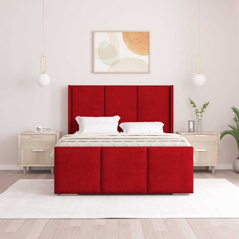 Berlin Bed Frame, Red, Small Double (4')