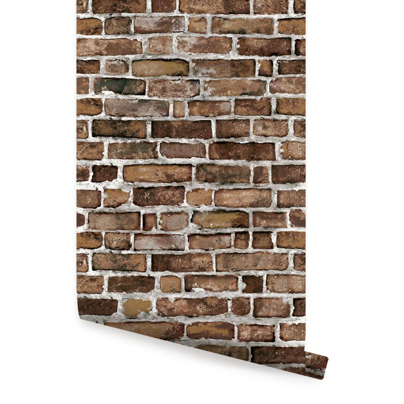 Carreau de papier peint à peindre, L 2 pi x L 18 pi, Brun