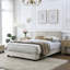 Velvet Platform Bed Frame With Adjustable Headboard-1895139901-1895139875