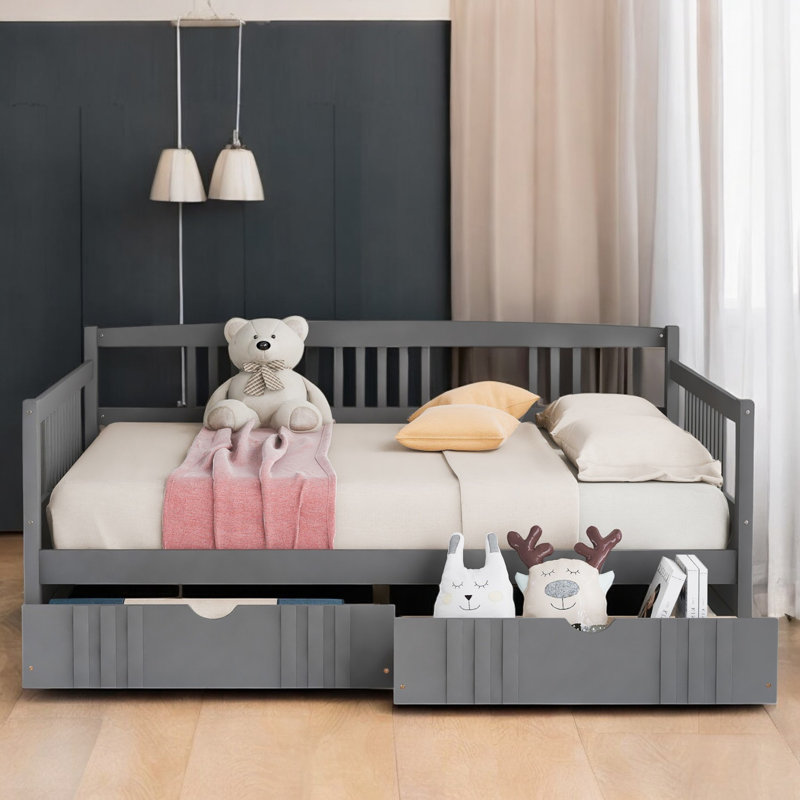 Solid Wood Full Size Daybed, Full, Gray
