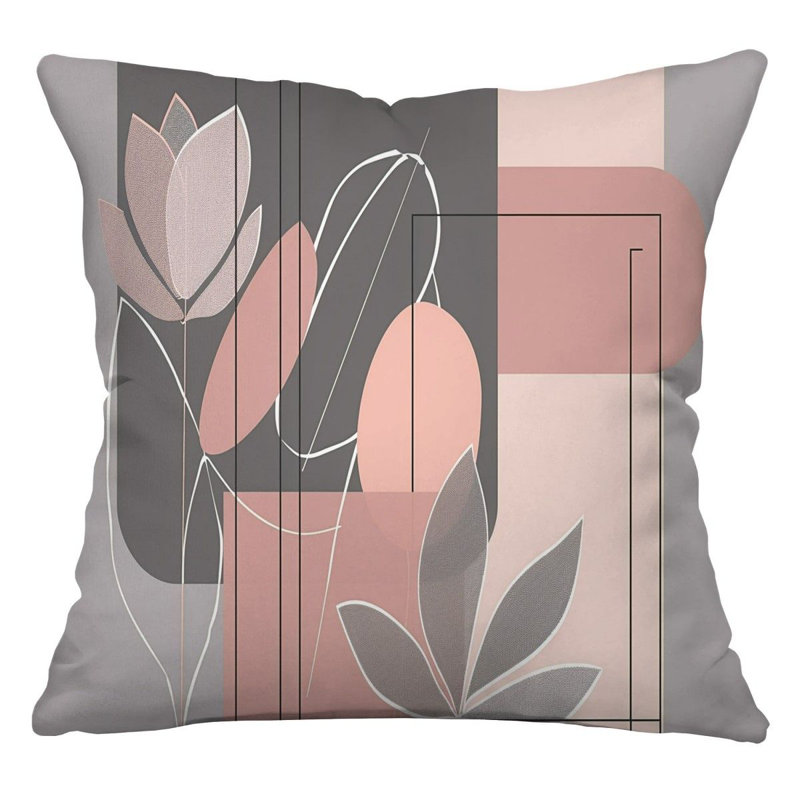 Coussin réversible Abstract Botanical, H 26 po x l 26 po