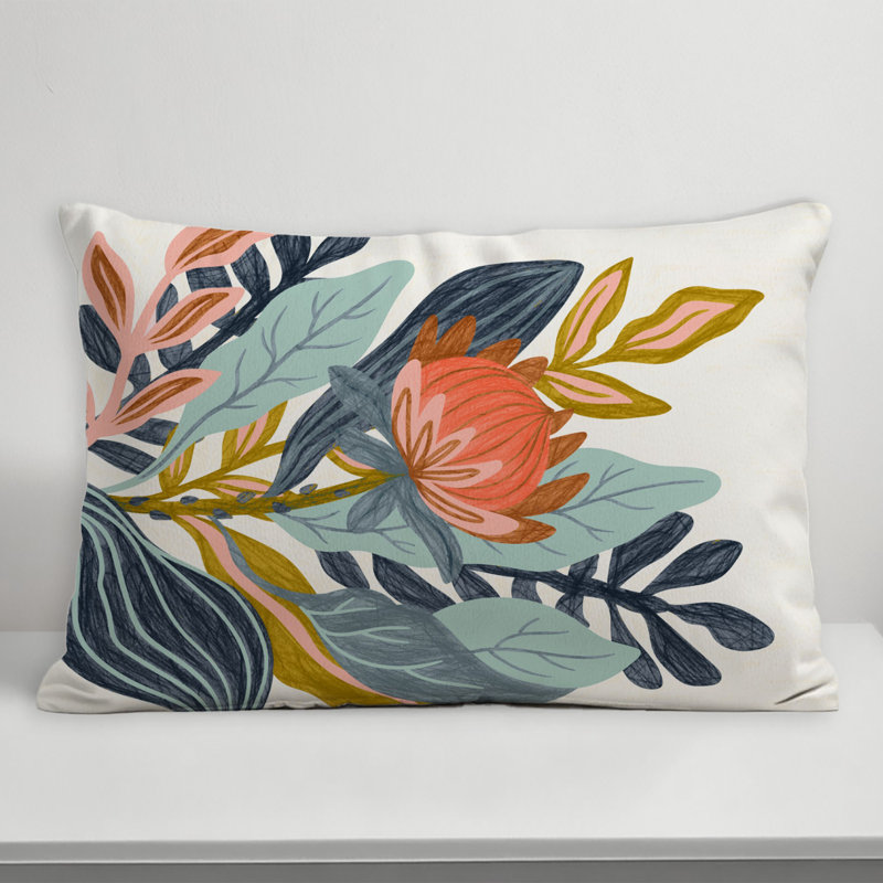 Thersea Floral Reversible Throw Pillow