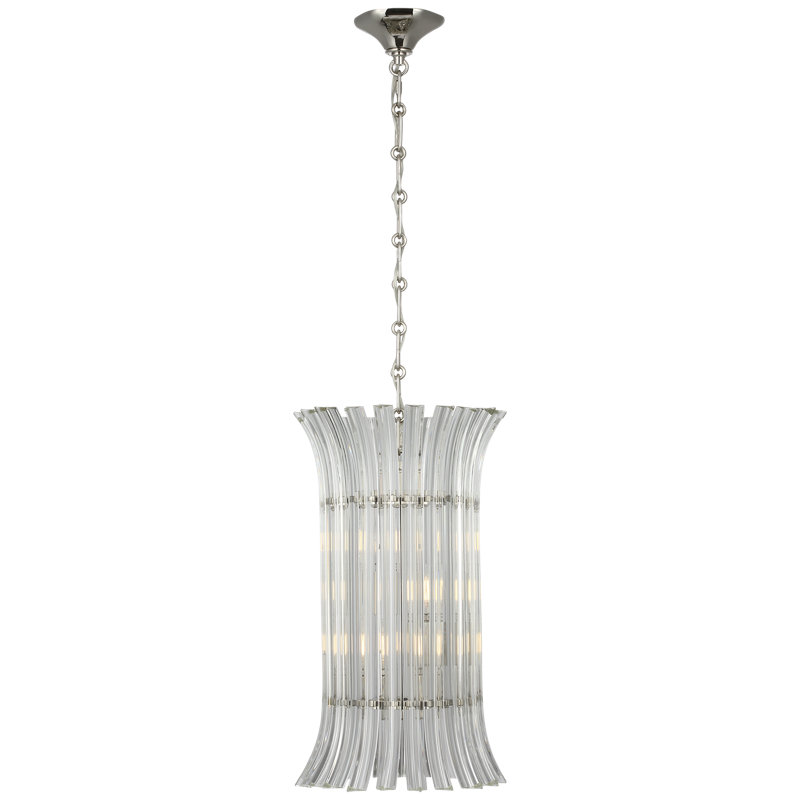 AERIN Rhine 12" Pendant with Crystal, Polished Nickel