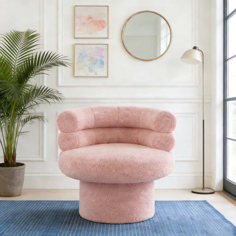 Fauteuil d'appoint pivotant à 360 °, Rose