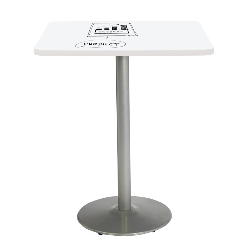 Table carrée pour salle de pause, Argent, H 41 po x L 42 po x L 42 po