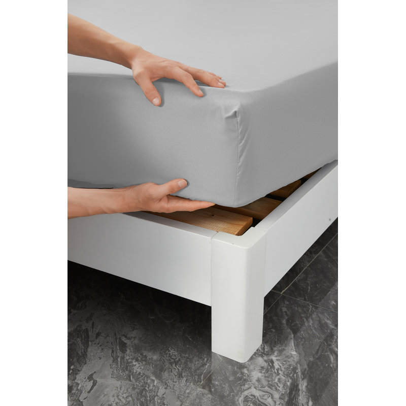 Ensemble de draps en rayonne , Argent, Ensemble de draps pour très grand lit + un drap-h