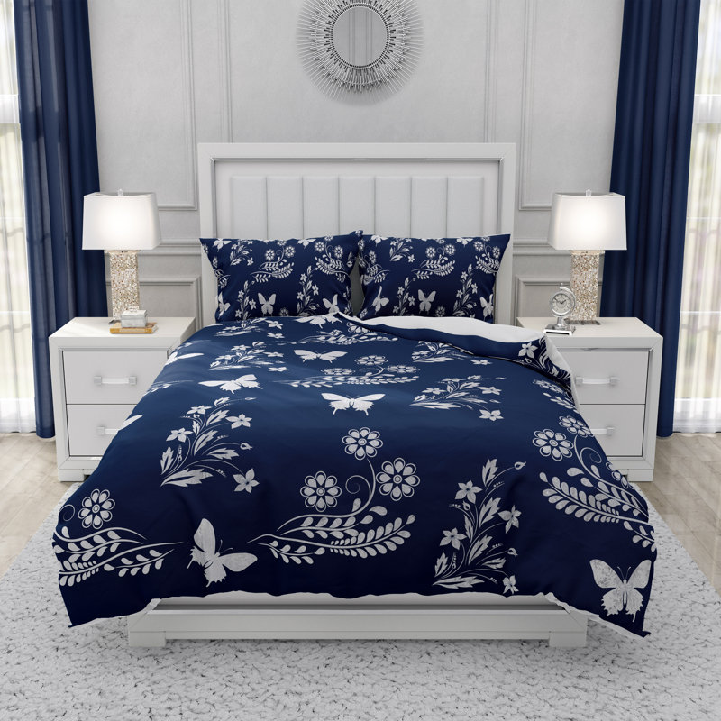 Floral Duvet Cover, Twin Duvet Cover + 1 Queen Sham