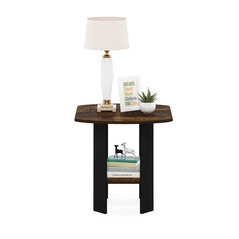 End Table, Amber Pine/Black