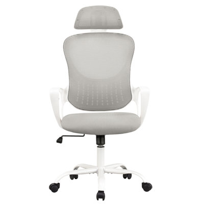 Chaises de travail roulantes en filet avec roulettes et appuis-tête réglables, soutien lombaire confortable, accoudoirs confortables pour la maison, la chambre à coucher, le bureau