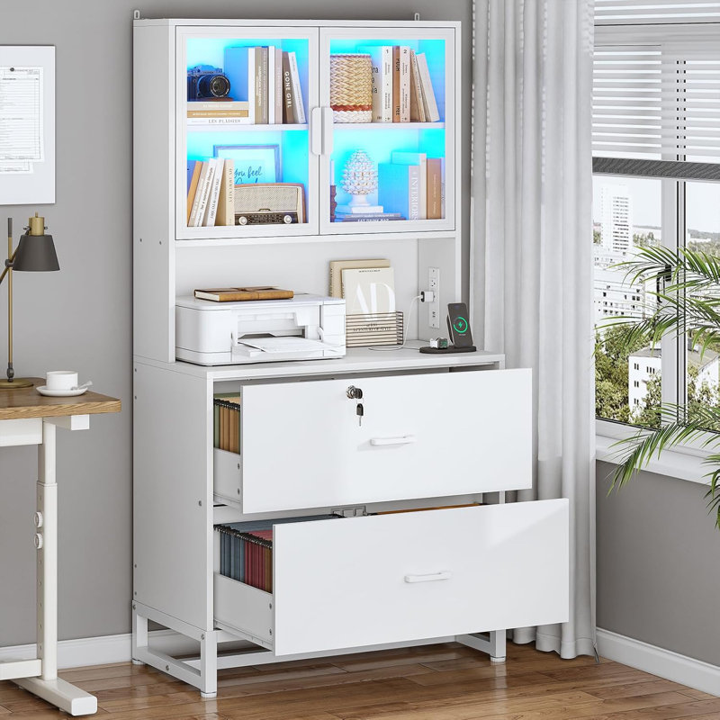 Printer Cabinet Homieasy Vertical With Lock Charging Station