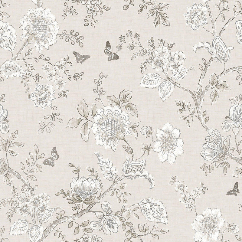 Piumafua 10m x 52.8cm Matte Wallpaper Roll, Grey/Greige