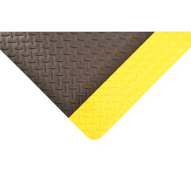 Rhino Anti-Fatigue Mats Diamond Plate Anti-Fatigue Black/Yellow 3 ft. x 2 ft. x 9/16 in. Commercial Mat, Black Yellow