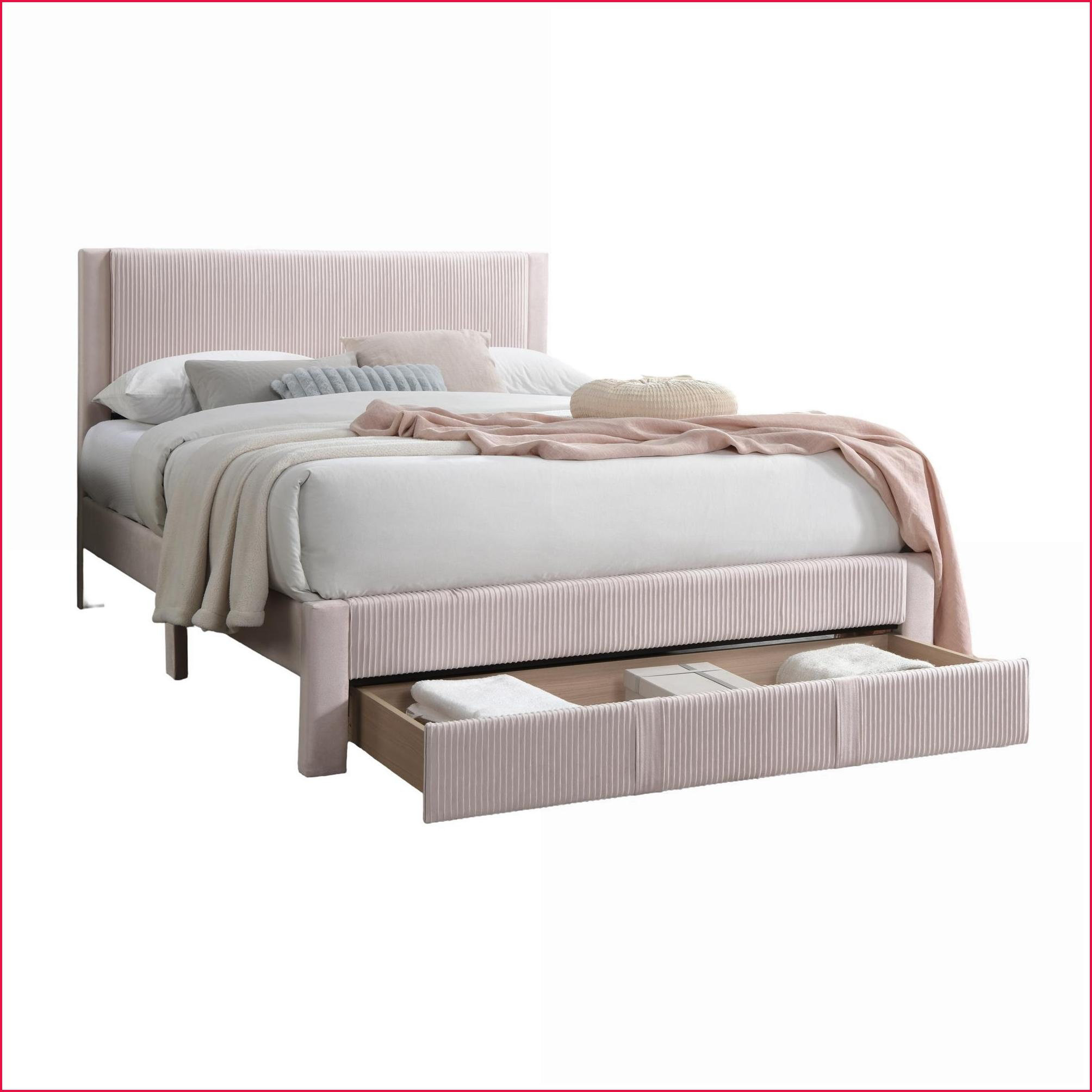 Ebern Designs Queen Size Light Pink Corduroy Platform Bed Frame with ...