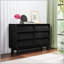 Commode double à 6 tiroirs de style rétro avec design biseauté, parfaite pour le rangement élégant et la décoration intérieure