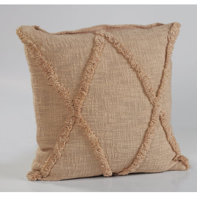 Wasson Solid Color Fringed 100% Cotton Throw Square Pillow Set of 4