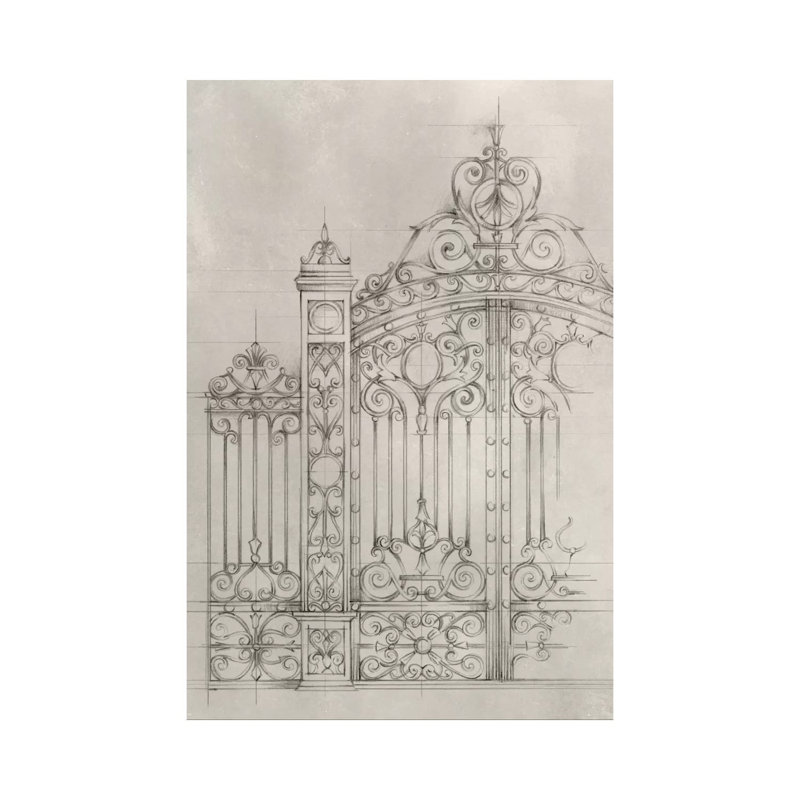 Iron Gate Design I by Ethan Harper - Wrapped Canvas Print, 20.32 cm H x 30.48 cm W