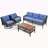 4 Pieces Patio Furniture Set With Swivel Chairs, Outdoor Wicker Sofas For 5-Person, Sectional Rattan Outdoor Conversation Set For Poolside Backyard Deck
