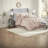 Luxurious 7-piece Blush Bedding Set, King Size, Tufted Polyester For Elegant Bedrooms