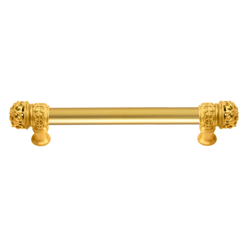 Juliane Grace 6 inches c.c. with 5/8 smooth center long pull small finial in Satin, Silver, 6"