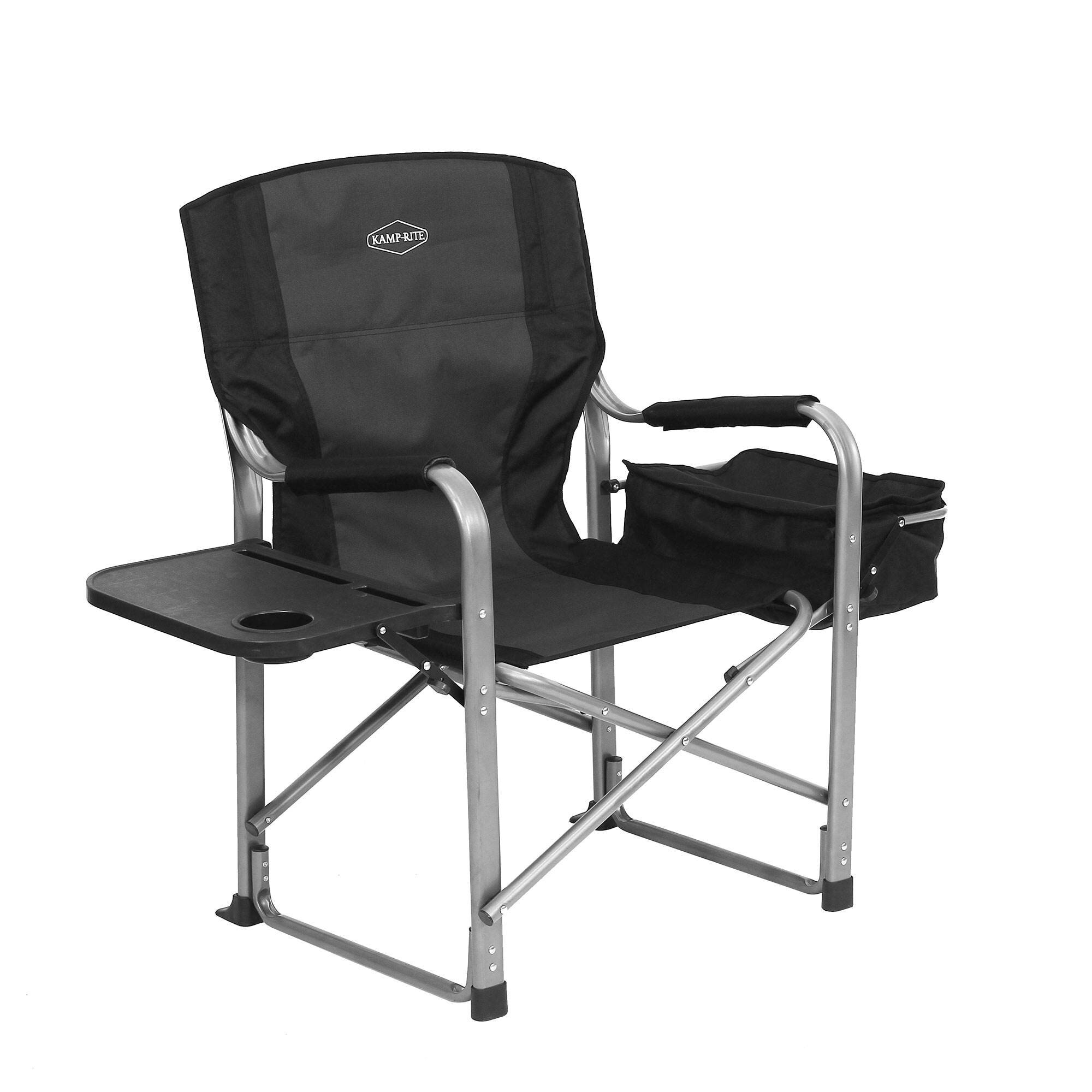 Kamp-Rite Compact Director's Chair w/Side Table & Organizer, Green (2)