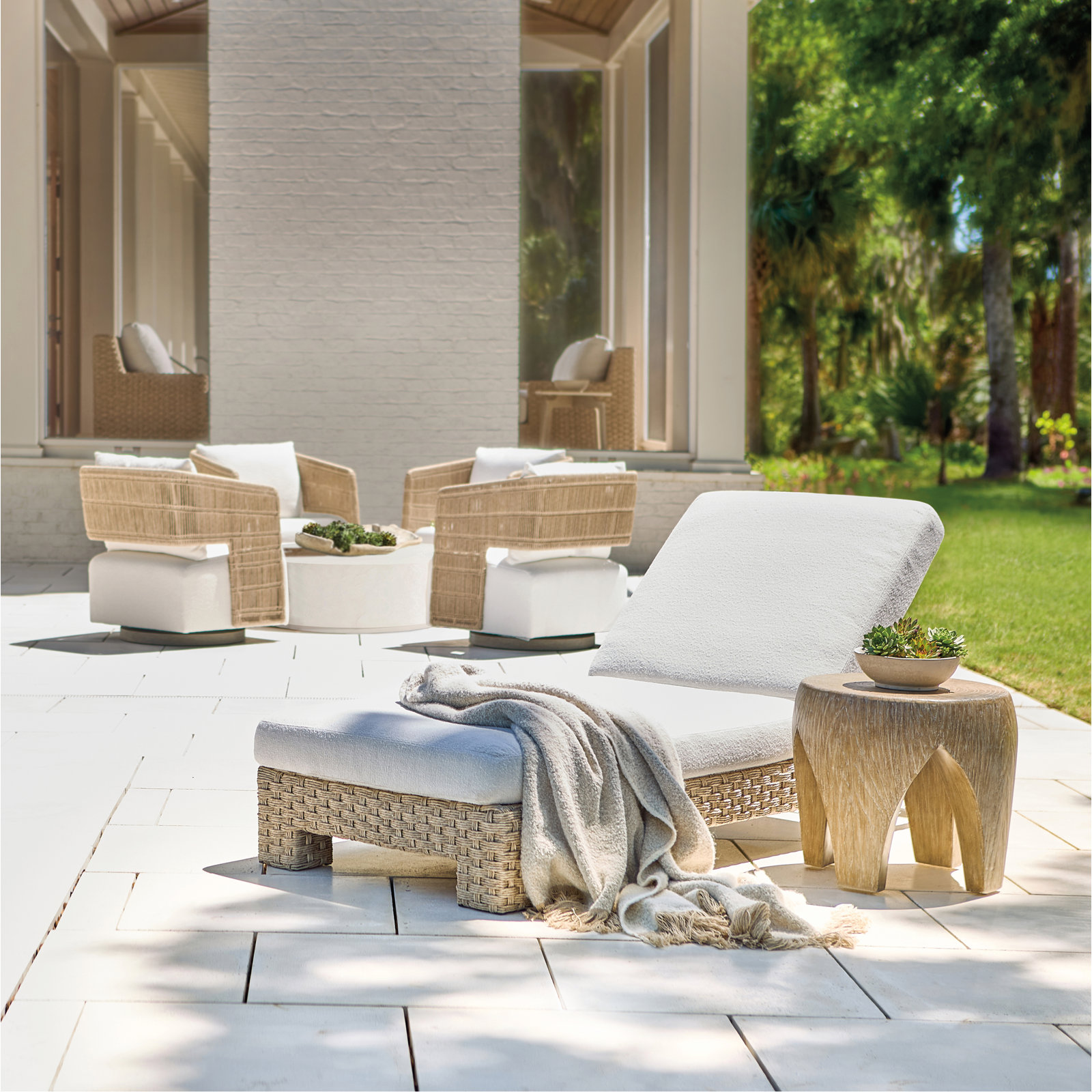 31.5'' Outdoor Powder Coated Aluminum Chaise Lounge