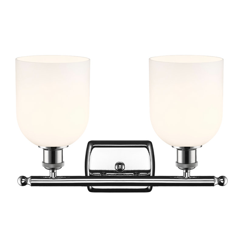 Éclairage pour meuble-lavabo à 2 lumières à intensité variable Allysson, Bullé, Chrome poli