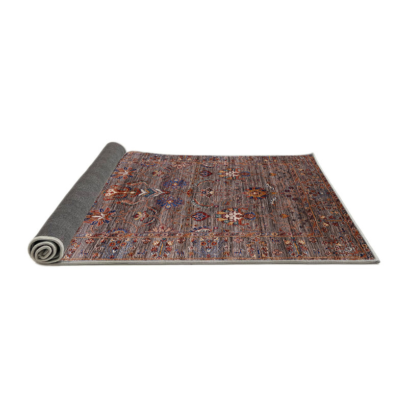 Tapis brun à motif oriental, Rond 7 pi