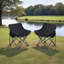 2 chaises de camping d'extérieur pliables / portatives, sac de transport, noir