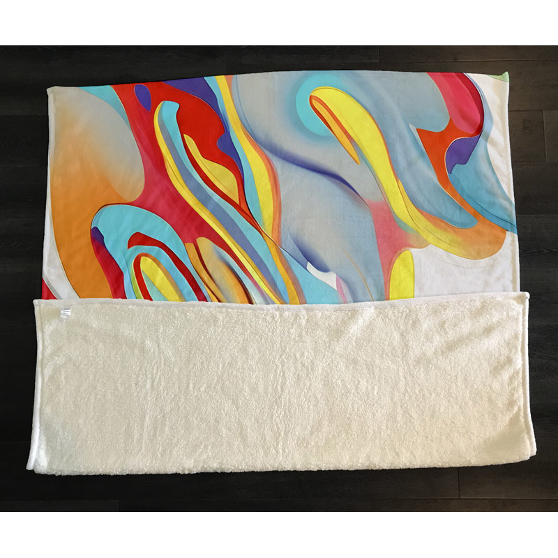 Throw Blanket, 68" W x 80" L, Marble/Abstract, Red/Blue/Yellow/Orange