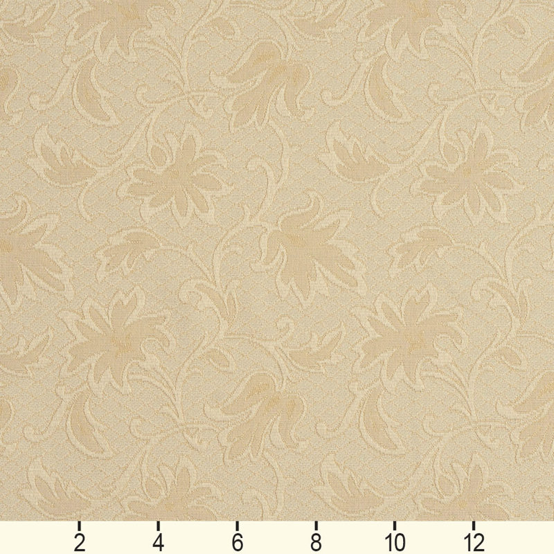 Tissu floral matelassé, Ivoire