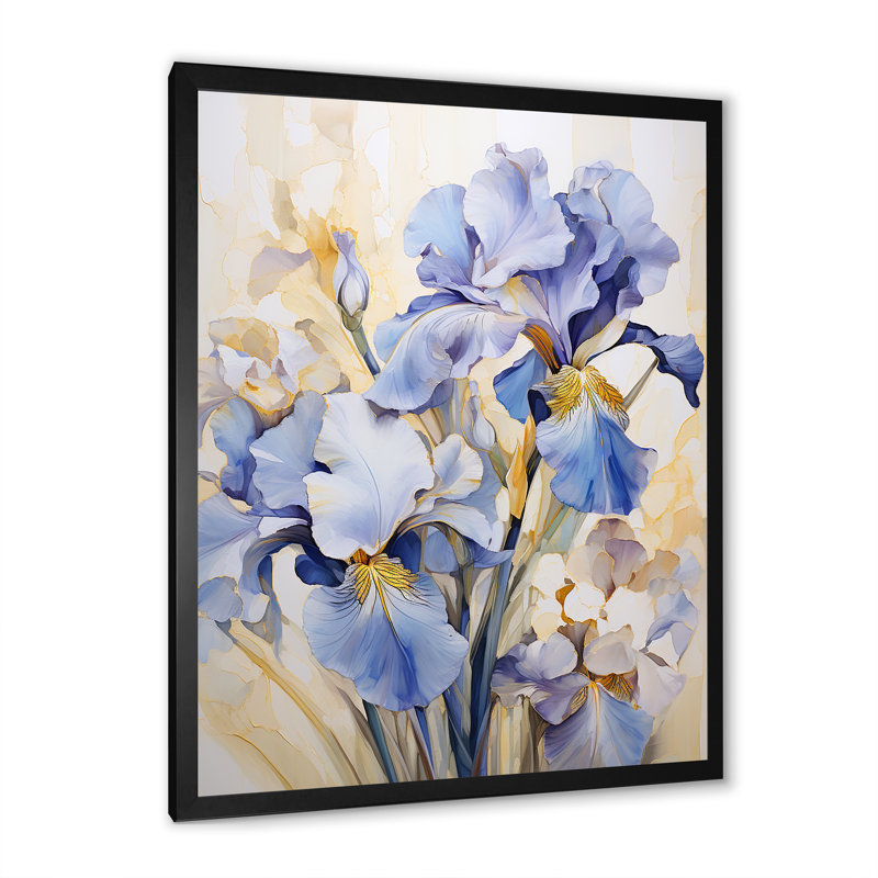 Minimalisme Irises Melody I sur toile, H 32 po x l 16 po x P 1 po, Cadre simple noir