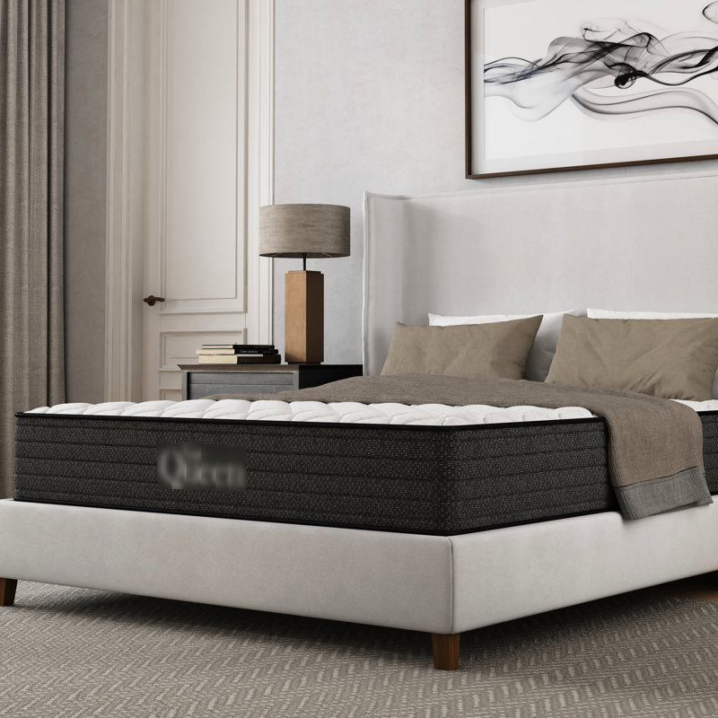 Matelas simple à gel rafraîchissant 10 pouces, pour soulagement et faible transfert de mouvement, compatible avec une base réglable - matelas à ressorts en mousse gris et blanc