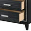 Élégante table de chevet noire patinée - 2 tiroirs de rangement spacieux, l 28 po x H 26 po, tiroirs synthétiques avec construction et design élégant pour le décor de la chambre à coucher