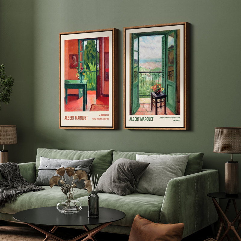Art mural encadré rétro antique classique pour chambre à coucher, H 36 po x l 24 po, Naturel