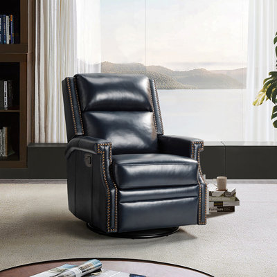 Fauteuil inclinable manuel en cuir véritable de 29,6 po Manning
