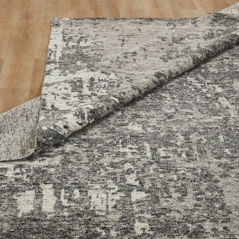 Nomad Haven Wool Hand Knotted Area Rug in Charcoal Mist, 3' x 5'