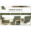 Chaise d'appoint Army avec design Mid-Century moderne, structure en bois d'hévéa, coussin lombaire amovible, support ergonomique, espace polyvalent, assemblage rapide et facile, guide