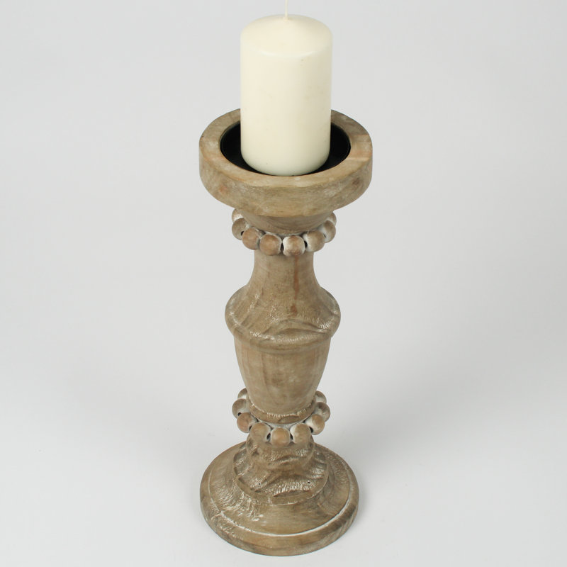 Wood Tabletop Candlestick
