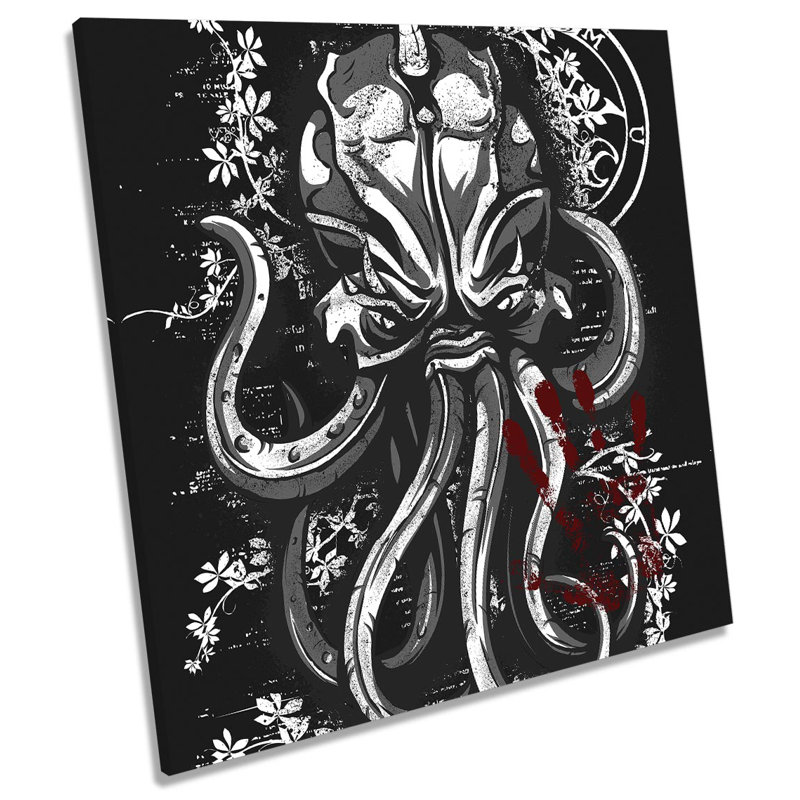 X8794 Octopus Handprint - Wrapped Canvas Print, 40.6cm H x 40.6cm W x 2cm D