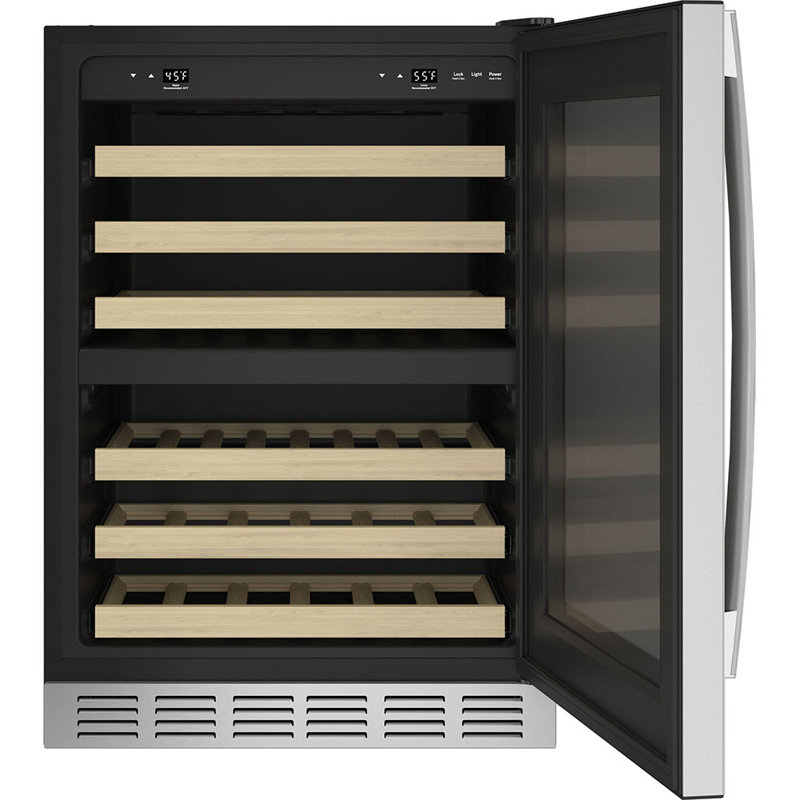 24 Bottle and 44 Can Dual Zone Convertible Wine Refrigerator