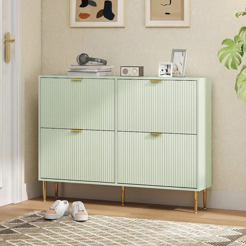Flip Down Shoe Storage, 91.5 cm H x 105 cm W x 24 cm D, Green