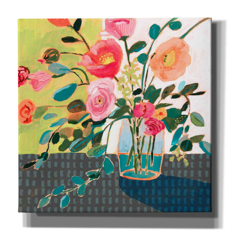 «Quirky Bouquet II» par Victoria Borges, art mural sur toile, H 12 po x l 12 po x P 0,75 po