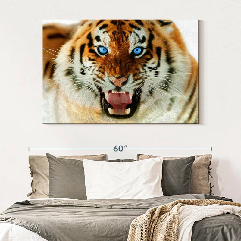 Tigre furieux Brampt, H 34 po x l 51 po