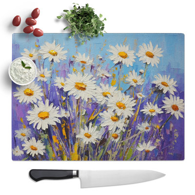 Daisy Palette Knife  Glass Chopping Board