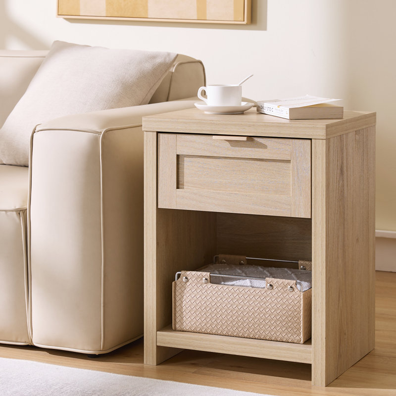43cm W Bedside Table, Light Natural Oak