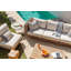 Brown Wicker Outdoor Corner Chair - Left/right; Deep Sea Navy-1234297034-1234297033
