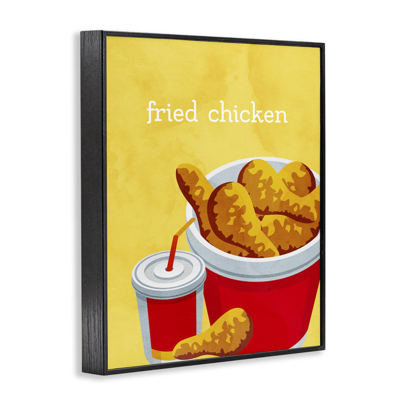 «Chicken Bucket Takeout», estampe numérique, conception de Kim Allen, H 20 po x l 16 po, Giclée encadrée noir minuit