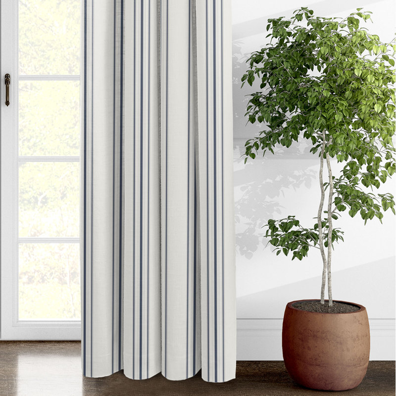 August Stripe, 50" W x 156" L, Denim